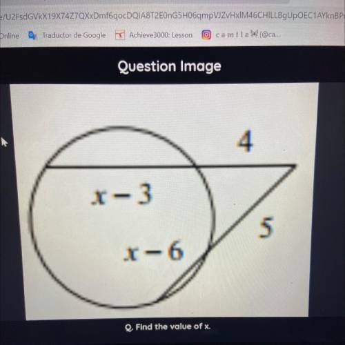 Q. Find the value of x.
I need help