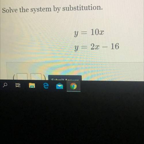 Solve the system by substitution.....
