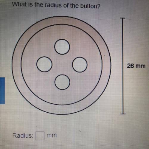 Please help me find the radius of the button.