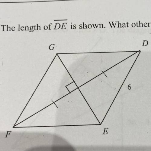 The length of DE is shown, what other length can you determine for this diagram?
