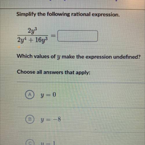 Simplify the following rational expression. 
(HELP PLS?)
