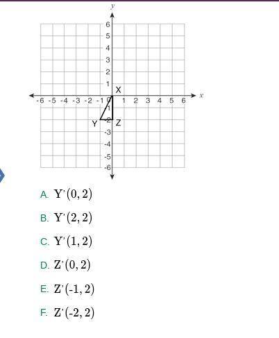 If the given ΔXYZ is rotated by 180 degrees around point X in a clockwise direction, what are the n