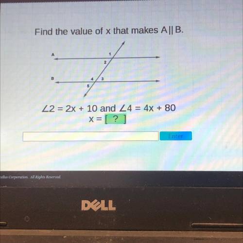 Find the value of x that makes A || B.
2
5
Z2 = 2x + 10 and 24 = 4x + 80
x= [?]