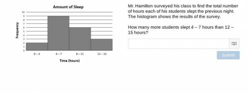 Mr. Hamilton surveyed his class to find the total number of hours each of his students slept the pr