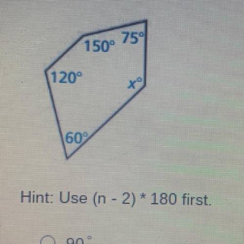 Solve for x.
A.90
B.100
C.135
HELP ME