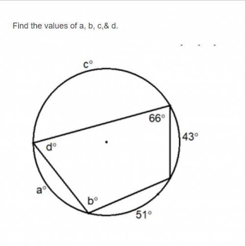 Find the values of a, b, c, and d