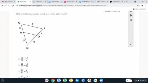 Which of the following proportions correctly uses the side-splitter theorem?