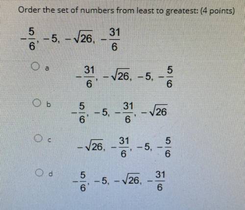 Order the set of numbers from least to greatest: