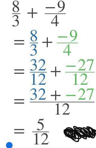 Math problem 8/3+(-9/4)​