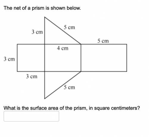 Help 
The net of a prism is shown below.