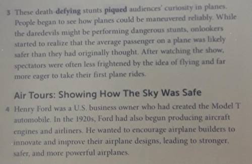 If the author decided to only focus on the national air tour, what structure might thr author have