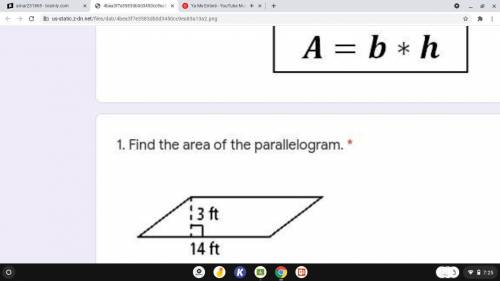 Find the area of parallelogram