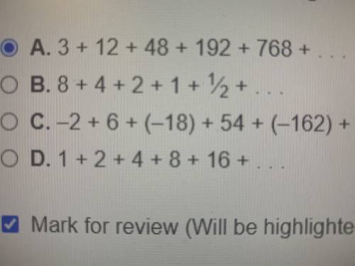 75 POINTS!!PLEASE HELP. The following are infinite geometric series, for which infinite series coul