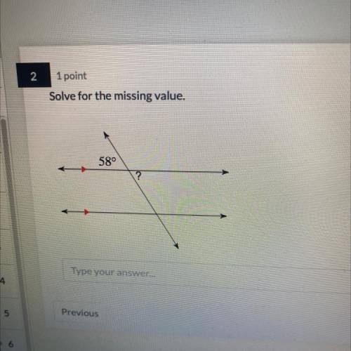 Solve for the missing value.
58