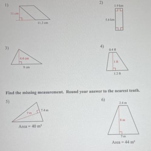 HELP

I need to find the area for these questions and I don’t really know how tbh, and can you als