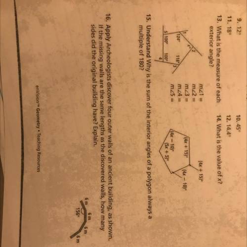 I need help with number 13, 14, 15 and 16 please