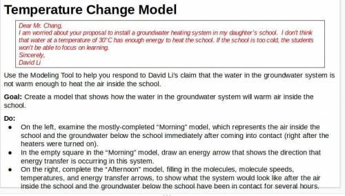 Respond to David Li’s letter. Explain how the groundwater system could heat the air in the school.