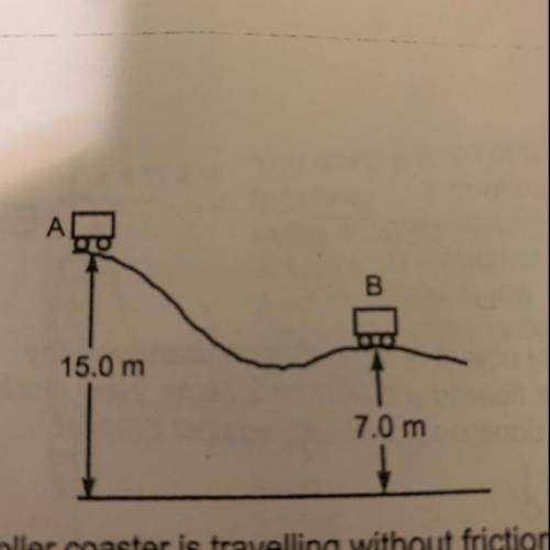 A roller coaster is travelling without friction as

shown in the diagram. If the speed of the roll