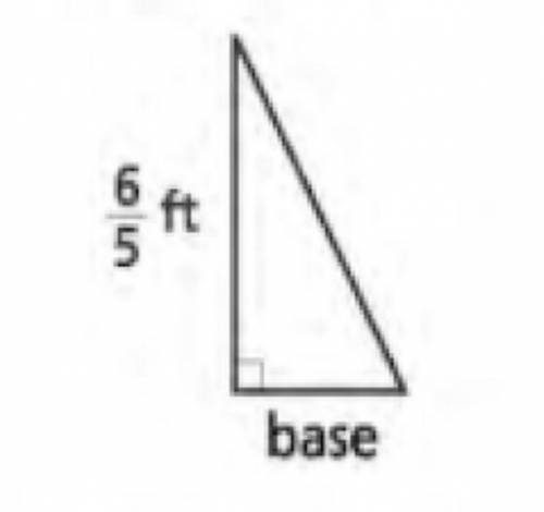 The area of the triangle below is 2/5 square foot. What is the length, in feet, of the base of the