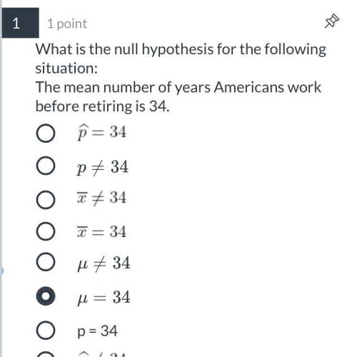 HELPP!! What is the null hypothesis for the following situation:

The mean number of years America