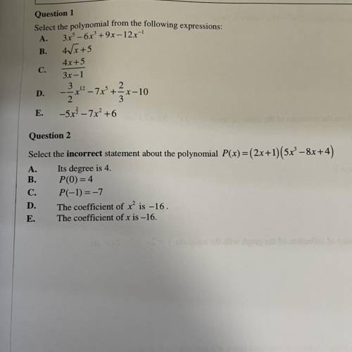 Hi someone help with these two questions. Thanks