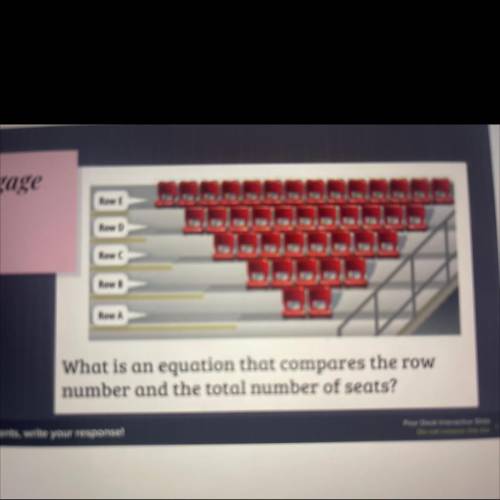 What is an equation that compares the row number and the total number of seats