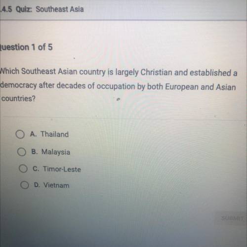 Which Southeast Asian country is largely Christian and established a

democracy after decades of o