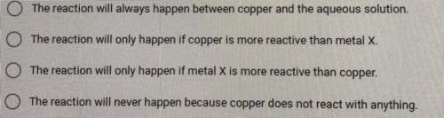 When copper metal is placed in aqueous solution 
Links are reported
Pls help