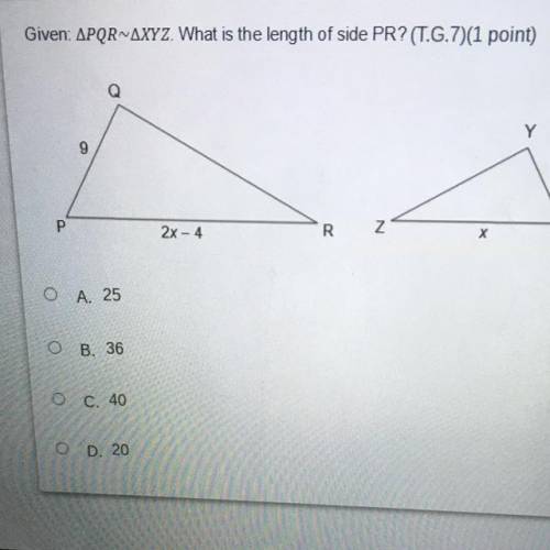What is the length of side PR