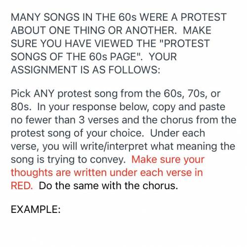 Who can help with the 1960s assignment songs