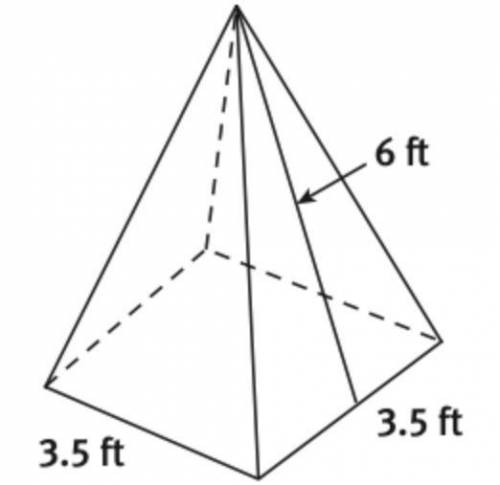 What is the lateral area of the pyramid