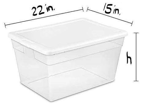 Xavier uses storage bins like the one show below to organize his garage. If the volume of a storage
