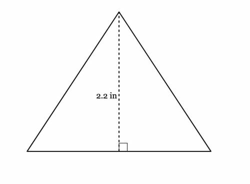 The area of the triangle below is 3.19 square inches. What is the length of the base?