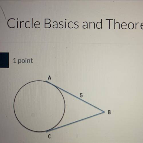 Segments AB and BC are both tangent to the circle shown above. What is the length of BC? *Note: pho