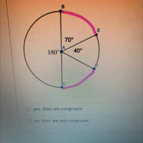 Are the pink arcs congruent?