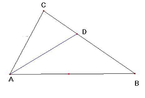 En el triángulo ABC de la figura, AB = 20 cm, AC=12,

BC = 16 cm y AD es bisectriz del ángulo BAC.
