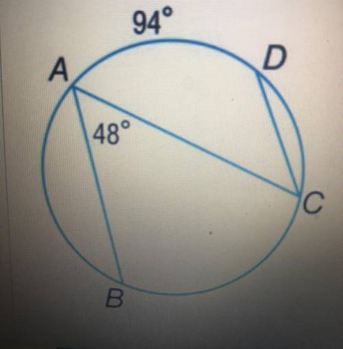 Need help ASAP no fake links!!! Find the measure of angle C, and find the measure of Arc BC