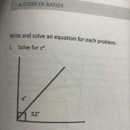 1. Solve for xº. 52°
can someone help me please