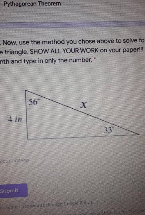 which method should I use to find the missing side length of the triangle? the following methods ca