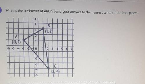 What is the perimeter of ABC? round your answer to the nearest tenth ( 1 decimal place) ​