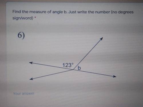 Find the measure of angle b (image below)