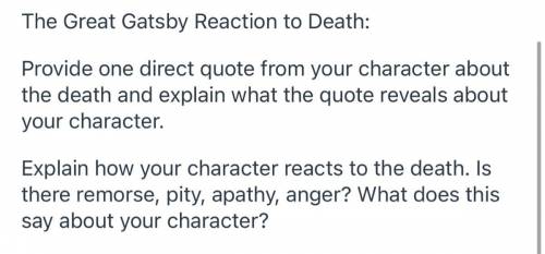 How Jordon, Nick, Daisy, Tom and Gatsby react to death