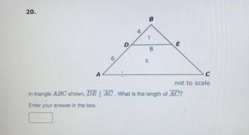 In triangle ABC shown, DE || AC. What is the length of AC?
