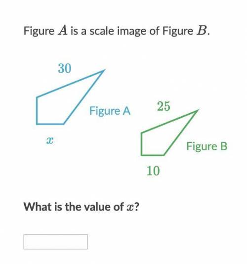 Figure A is a scale image of Figure B. What is the value of x? Pls answer asap!