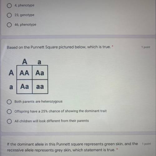 Based on the Punnett Square pictured below, which is true. *

1 point
A
a
A AAAa
a
Аа
aa
Both pare