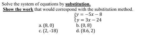 Solve the system of equations by substitution