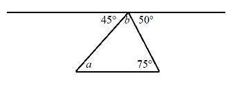 Find the measure of b and a. (type the number of the angle measure ONLY)
