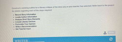Construct a working outline for a literary critique of the story you or your teacher has selected.