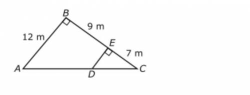 Triangle ABC is similar to triangle DEC. What is the length of DE?