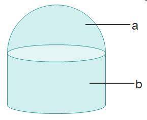 What shape is figure b?

Figure a is a half sphere and figure b is a cylinder.
cylinder
sphere
hal